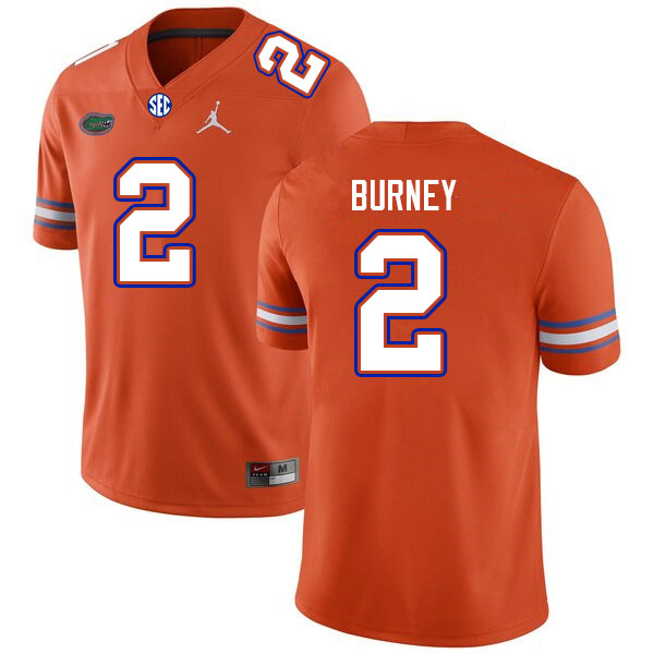 Men #2 Amari Burney Florida Gators College Football Jerseys Sale-Orange